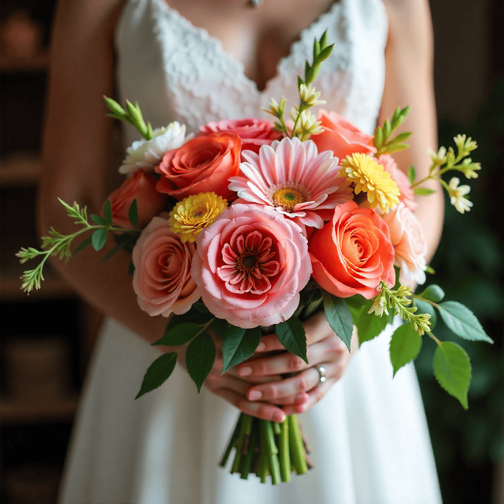 Luxury bouquet with peonies and roses